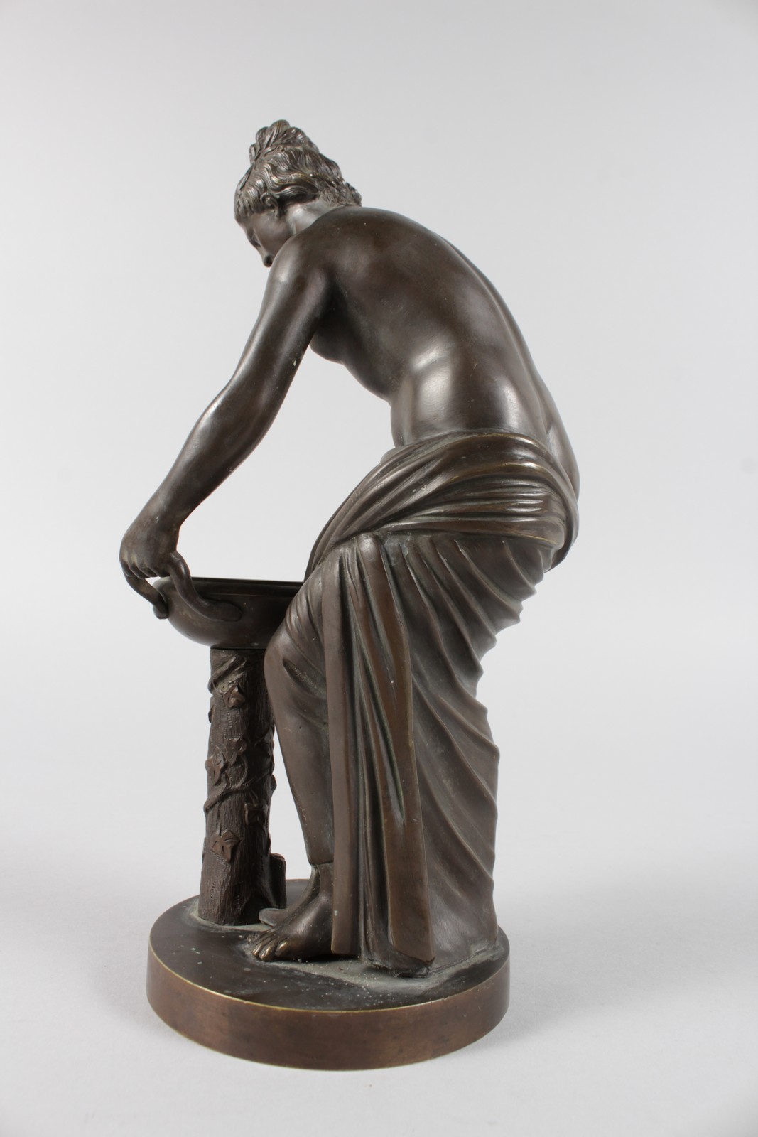 A 19TH CENTURY BRONZE FIGURE of a semi clad woman. - Image 5 of 6