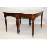 A 19TH CENTURY MAHOGANY EXTENDING DINING TABLE, In the Manner of Gillows, with a pair of rounded