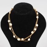 A SILVER GILT FRESHWATER PEARL NECKLACE.