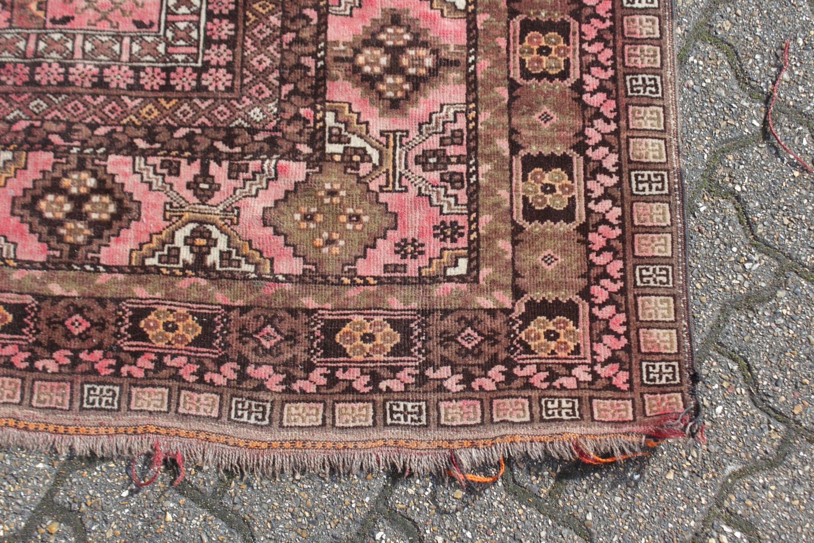 A PERSIAN CARPET, red ground with double central pattern, floral border. 7ft 6ins x 5ft 6ins. - Image 2 of 4