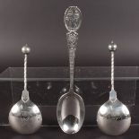 A GOOD PAIR OF SPOONS, "The Royal St George Golf Club", Birmingham 1911, and A MILITARY SPOON,