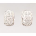 A GOOD PAIR OF DIAMOND CLUSTER EARRINGS, over 3CTS, set in 18ct white gold.