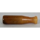 A CHINESE JADE CIGARETTE HOLDER, the stone of predominantly brown tones, 2.6in(6.5cm) long.