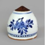 AN UNUSUAL CHINESE KANGXI PERIOD BLUE & WHITE PORCELAIN BOWL,circa 1700, possibly a bird feeder, the