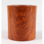 A PLAIN CHINESE BAMBOO CIRCULAR BRUSH POT. 6ins high.