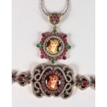 A SILVER GILT AND ENAMEL PORTRAIT BRACELET.