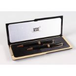 TWO MONT BLANC PENS in a Mont Blanc box.
