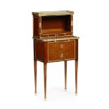A SUPERB SMALL 19TH CENTURY FRENCH AMARANTH AND SYCAMORE PARQUETRY BONHEUR DU JOUR by HENRY