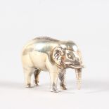 A MINIATURE ELEPHANT PIN CUSHION. Birmingham 1906. Maker: A & L LTD. 4.5cms long.