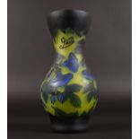 A CAMEO VASE. Signed Galle. 9.5ins high.
