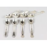 FIVE GEORGIAN TEASPOONS, London 1824 and TWELVE PLATED TEASPOONS.