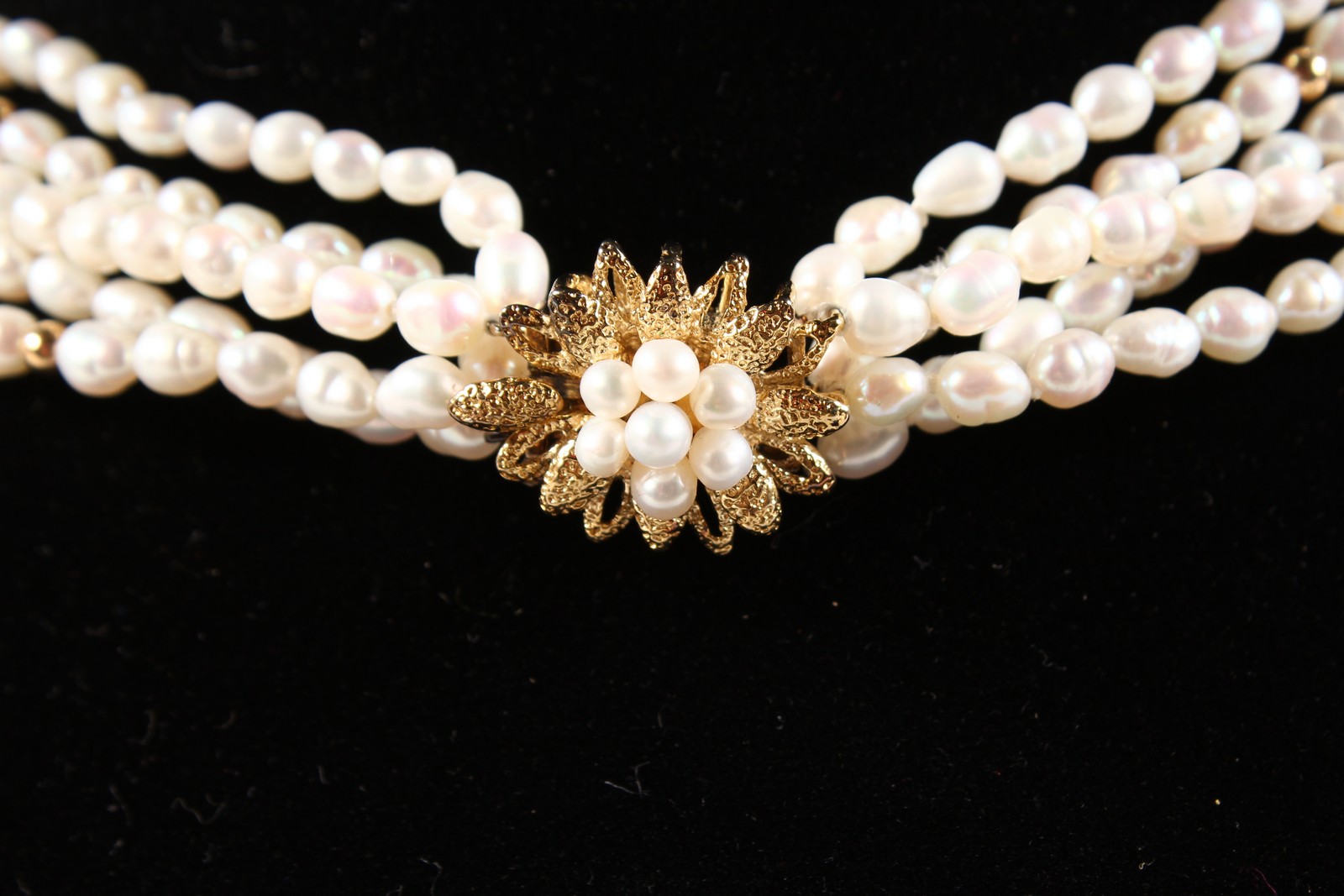 A THREE STRAND PEARL NECKLACE with silver clasp. - Image 2 of 4