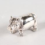 A Small Silver Novelty Hippo