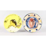 TWO PLATES by EMMA McCLURE & P. GAUGUIN (2).