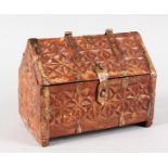 A GILDED WOOD JEWELLERY CASKET. 8ins wide.