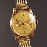 A GENTLEMAN'S 18K DEDE GOLD WRISTWATCH with 9ct metal coloured bracelet.