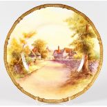 A ROYAL WORCESTER PLATE printed from a copper engraving by Harry Davis, signed Davis in the print,