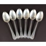 A SET OF SIX DESSERT SPOONS. Sheffield 1902. Maker: Mappin & Webb. Weight 12ozs.