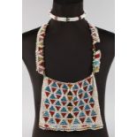 AN INDIAN BEADWORK BAG and NECKLACE.