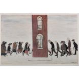 Laurence Stephen Lowry (1887-1976) British. A Street Scene, with Figures Entering a Tall House,