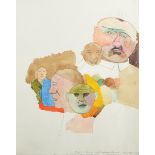 Peter Blake (1932- ) British. "Study for Poster for Royal Academy Poster 1975", with Various Head