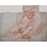 Attributed to Francesco Furini (1600-1646) Italian. A Seated Figure, Red Chalk, bears Inscription '