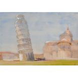 Walter John Bayes (1869-1956) British. 'The Leaning Tower of Pisa', Watercolour, Signed with