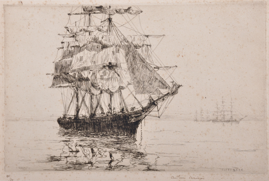 Arthur John Trevor Briscoe (1873-1943) British. "Cutty Sark", Etching, Signed and numbered 45/70,