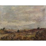 Oliver Hall (1869-1957) British. "Rough Moorland, Cumberland", Oil on Canvas, Signed, Inscribed