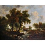 Frederick William 'Waters' Watts (1800-1870) British. A River Landscape with a Watermill, and