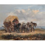 Harden Sidney Melville (act.1837-1881) British. Figures in a Horse Drawn Cart, Oil on Canvas,