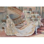 Florence Hannam (19th - 20th Century) British. A High Society Wedding, with a Bride, and her