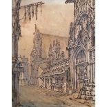 William Henry Hunt (1790-1864) British. 'Rouen', a Street Scene, Watercolour, Inscribed, 13.75" x