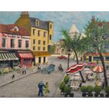 G... Bray (20th Century) British. "Place du Tertre" (Sacre-Coeur), Oil on Board, Signed, and