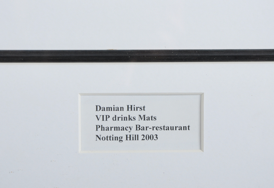 Damien Hirst (1965- ) British. "VIP Drinks Mat", 'Pharmacy Bar - Restaurant, Notting Hill, 2003', - Image 3 of 4