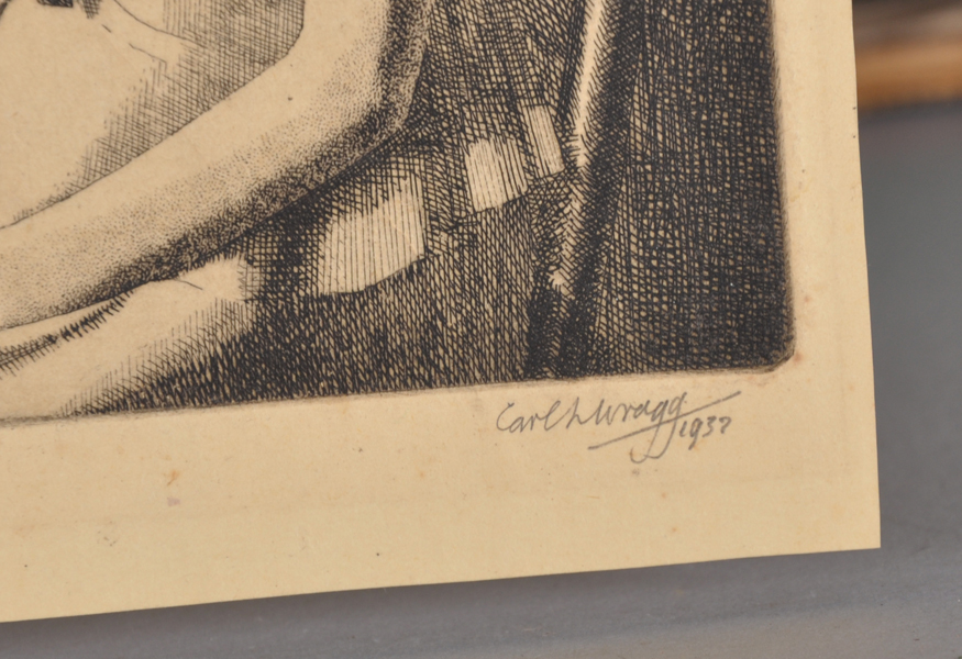 Carl L... Wragg (20th Century) British. 'Mary', Etching, Signed, Inscribed and Dated 1937, Unframed, - Image 3 of 4