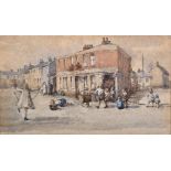 20th Century English School. 'Dorset Home', Children Playing in the Street, Watercolour, 10" x 17".