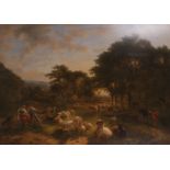Balthazar Paul Ommeganck (1755-1826) Belgian. An Extensive Landscape, with Shepherd and Shepherdess,