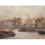 Frederick Edward Joseph Goff 91855-1931) British. "Broadway Wharf", Watercolour, Signed and