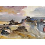 Connie Winn (20th Century) British. An Impressionist Coastal Scene, Watercolour, Signed, 10.5" x