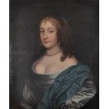 Circle of Peter Lely (1618-1680) Dutch/British. Portrait of a Lady, Dressed in Blue with White