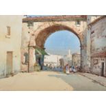 Noel Harry Leaver (1889-1951) British. An Eastern Town Scene, with Figures by an Archway,