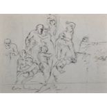 Manner of Richard Westall (1765-1836) British. Figure Studies, Ink, 13" x 17".