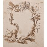 Attributed to Johann Esaias Nilson (1721-1788) German. A Design for a Cartouche, Watercolour,