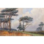 Lawrence G Linnell (19th - 20th Century) British. "Scottish Firs", a Landscape, Watercolour, Signed,