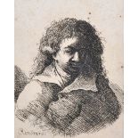 After Rembrandt Van Rijn (1606-1669) Dutch. Portrait of Thomas Wortidge, Engraving, Unframed, 6.5" x