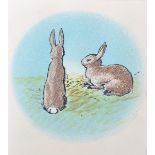 Attributed to Helen Beatrix Potter (1866-1943) British. A Study of Two Rabbits, Watercolour,