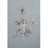 Leonor Fini (1907-1996) Argentinean. A Young Child with Flowers, Lithograph, Signed in Pencil, 18" x