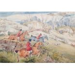 Circle of Henry Alken (1810-1894) British. A Hunting Scene, Watercolour, 4.75" x 7.25, and two