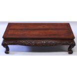 A GOOD QUALITY 19TH/20TH CENTURY CHINESE HARDWOOD KANG TABLE, possibly huanghuali, of low